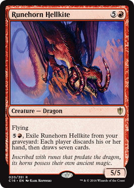 [020]【EN】ルーン角のヘルカイト/Runehorn Hellkite【C16】[R][赤]