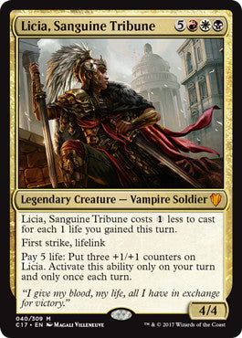 [040]【JP】【FOIL】【Foil】血滾りの司令官、リシア/Licia, Sanguine Tribune【C17】[M][多色]
