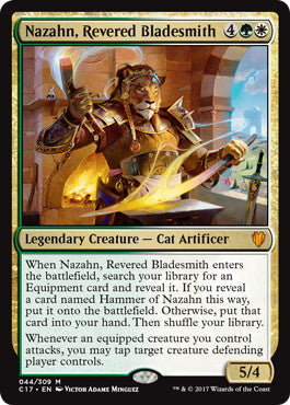 [044]【EN】【FOIL】【Foil】有徳の刃鍛冶、ナザーン/Nazahn, Revered Bladesmith【C17】[M][多色]