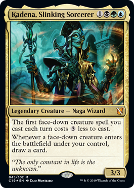 [045]【EN】【FOIL】滑り寄る魔術師、カディーナ/Kadena, Slinking Sorcerer【C19】[M][多色]