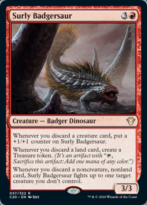 [057]【EN】無愛想なアナグマザウルス/Surly Badgersaur【C20】[R][赤]