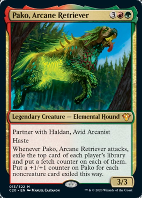 [013]【EN】【FOIL】秘儀を運ぶもの、パコ/Pako, Arcane Retriever【C20】[M][多色]