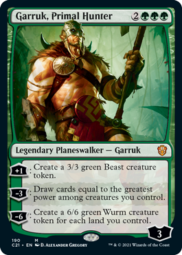 [190]【EN】原初の狩人、ガラク/Garruk, Primal Hunter【C21】[M][緑]