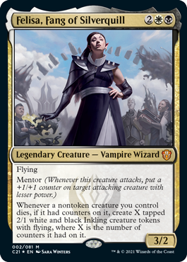 [002]【EN】【FOIL】シルバークイルの牙、フェリーサ/Felisa, Fang of Silverquill【C21】[M][多色]