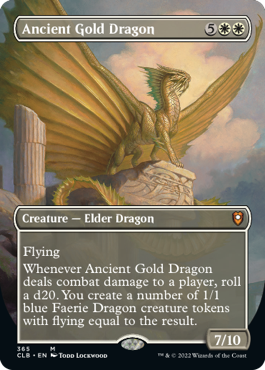 [365]【EN】【FOIL】■ボーダーレス■エインシャント・ゴールド・ドラゴン/Ancient Gold Dragon【CLB】[M][白]