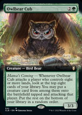 [592]【EN】【FOIL】■拡張アート■アウルベアの仔/Owlbear Cub【CLB】[R][緑]