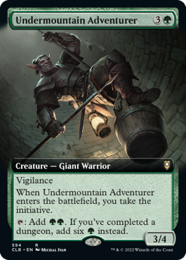 [594]【EN】【FOIL】■拡張アート■アンダーマウンテンの冒険者/Undermountain Adventurer【CLB】[R][緑]