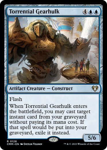 [128]【EN】【FOIL】奔流の機械巨人/Torrential Gearhulk【CMM】[R][青]