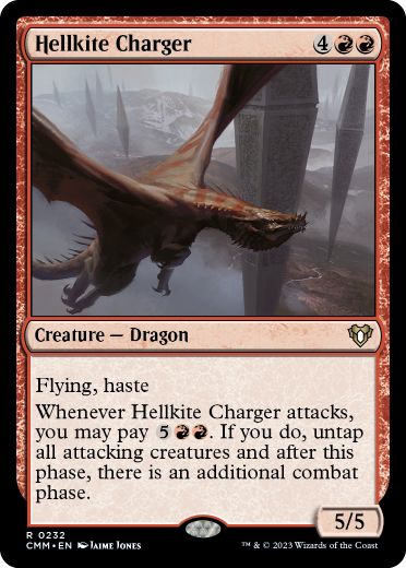 [232]【EN】【FOIL】ヘルカイトの突撃者/Hellkite Charger【CMM】[R][赤]