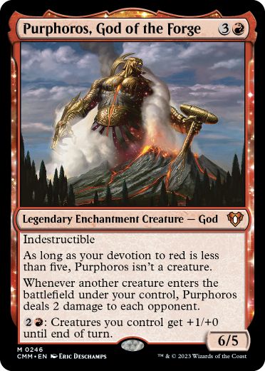[246]【EN】【FOIL】鍛冶の神、パーフォロス/Purphoros, God of the Forge【CMM】[M][赤]
