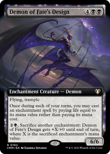 [762]【EN】■拡張アート■破滅企図の悪魔/Demon of Fate's Design【CMM】[R][黒]