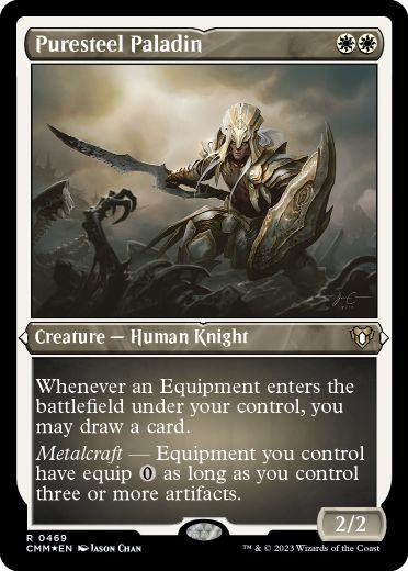 [469]【EN】【エッチングFOIL】純鋼の聖騎士/Puresteel Paladin【CMM】[R][白]