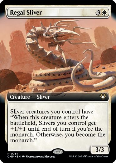 [757]【EN】【FOIL】■拡張アート■威厳スリヴァー/Regal Sliver【CMM】[R][白]
