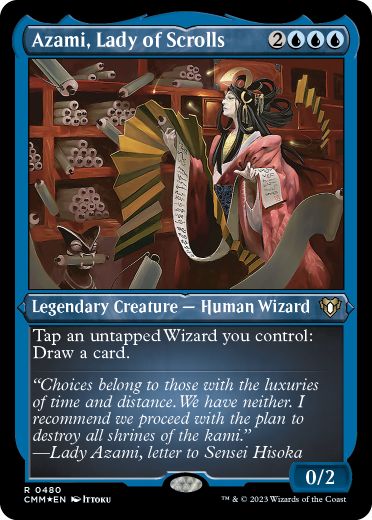 [480]【EN】【エッチングFOIL】巻物の君、あざみ/Azami, Lady of Scrolls【CMM】[R][青]