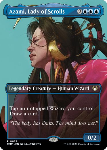 [672]【EN】【FOIL】■ボーダーレス■巻物の君、あざみ/Azami, Lady of Scrolls【CMM】[R][青]