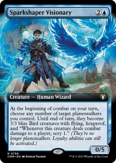 [758]【EN】【FOIL】■拡張アート■灯造りの幻想家/Sparkshaper Visionary【CMM】[R][青]