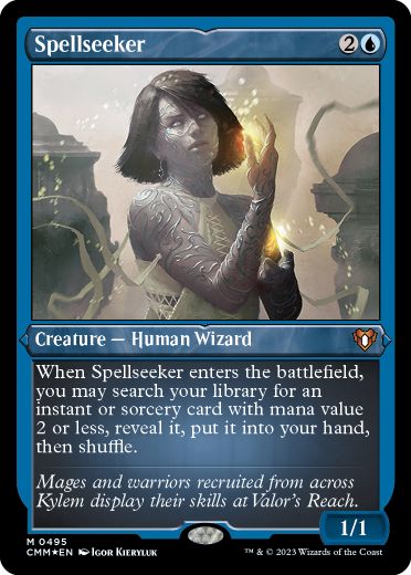[495]【EN】【エッチングFOIL】呪文探求者/Spellseeker【CMM】[M][青]