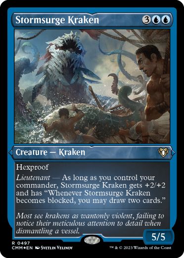 [497]【EN】【エッチングFOIL】うねり嵐のクラーケン/Stormsurge Kraken【CMM】[R][青]