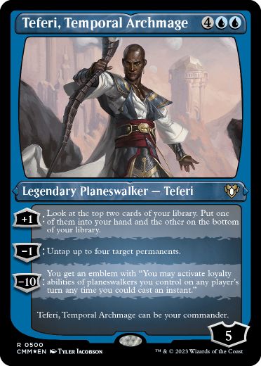 [500]【EN】【エッチングFOIL】時間の大魔道士、テフェリー/Teferi, Temporal Archmage【CMM】[R][青]