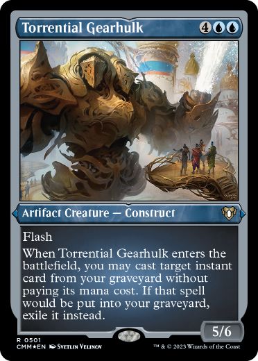 [501]【EN】【エッチングFOIL】奔流の機械巨人/Torrential Gearhulk【CMM】[R][青]