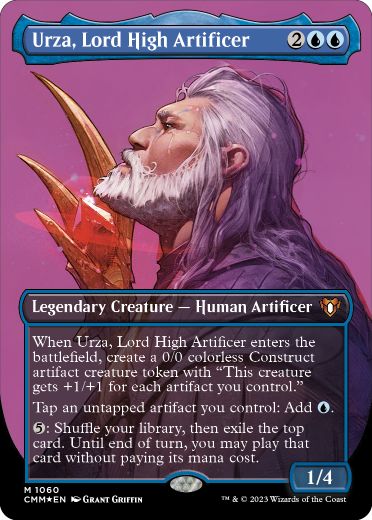 [1060]【EN】【テクスチャーFOIL】■ボーダーレス■最高工匠卿、ウルザ/Urza, Lord High Artificer【CMM】[M][青]