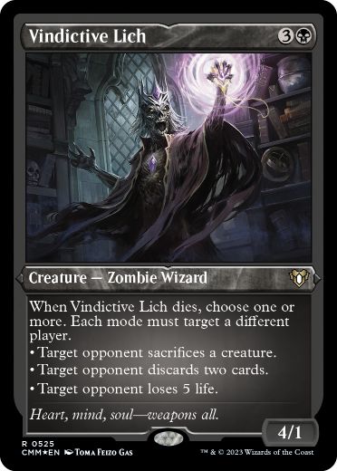 [525]【EN】【エッチングFOIL】執念深いリッチ/Vindictive Lich【CMM】[R][黒]