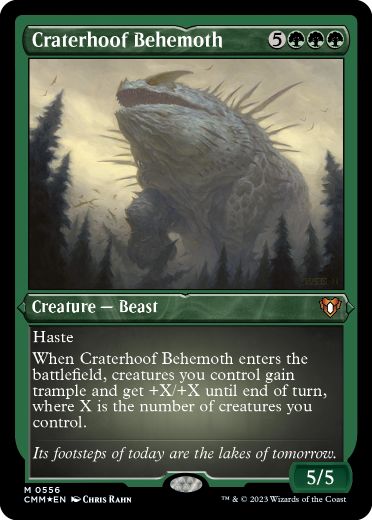 [556]【EN】【エッチングFOIL】孔蹄のビヒモス/Craterhoof Behemoth【CMM】[M][緑]