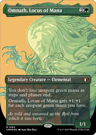 [1063]【EN】【テクスチャーFOIL】■ボーダーレス■マナの座、オムナス/Omnath, Locus of Mana【CMM】[M][緑]