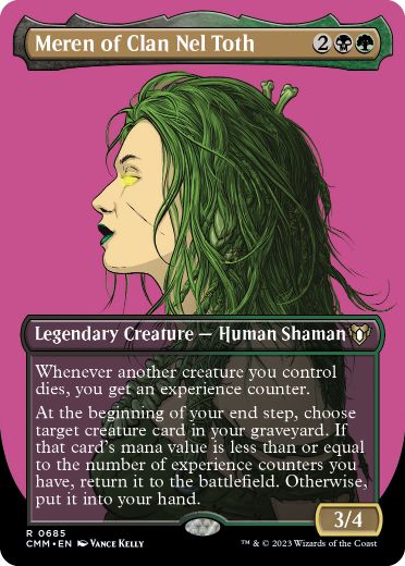 [685]【EN】【FOIL】■ボーダーレス■ネル・トース族のメーレン/Meren of Clan Nel Toth【CMM】[R][多色]