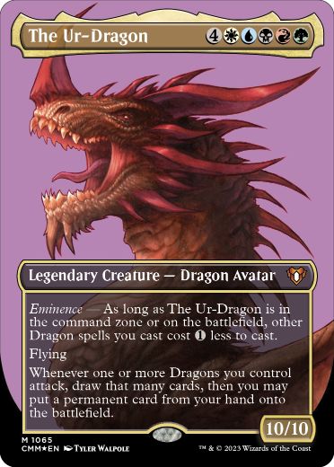 [1065]【EN】【テクスチャーFOIL】■ボーダーレス■始祖ドラゴン/The Ur-Dragon【CMM】[M][多色]
