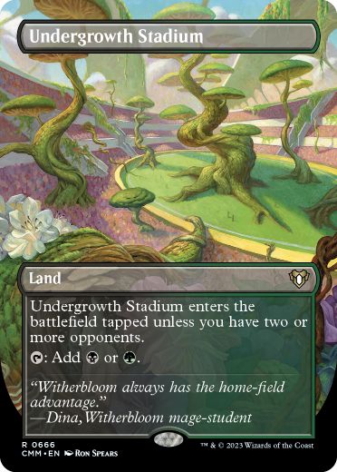[666]【EN】【FOIL】■ボーダーレス■下生えの競技場/Undergrowth Stadium【CMM】[R][土地]