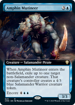 [629]【EN】【FOIL】■拡張アート■アンフィンの反逆者/Amphin Mutineer【CMR】[R][青]