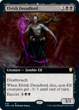 [647]【EN】【FOIL】■拡張アート■エルフの戦慄王/Elvish Dreadlord【CMR】[R][黒]