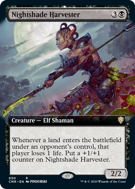 [650]【EN】【FOIL】■拡張アート■ベラドンナの収穫者/Nightshade Harvester【CMR】[R][黒]