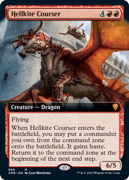 [666]【EN】【FOIL】■拡張アート■ヘルカイトの狩猟者/Hellkite Courser【CMR】[M][赤]
