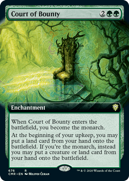 [676]【EN】【FOIL】■拡張アート■報奨の宮廷/Court of Bounty【CMR】[R][緑]