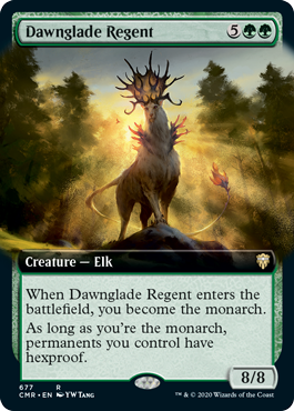 [677]【EN】【FOIL】■拡張アート■明けの林の主/Dawnglade Regent【CMR】[R][緑]