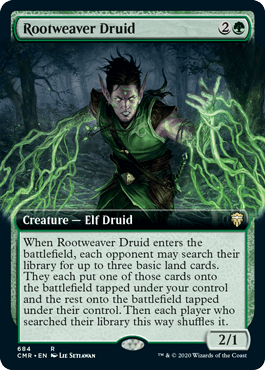 [684]【EN】【FOIL】■拡張アート■樹根織りのドルイド/Rootweaver Druid【CMR】[R][緑]