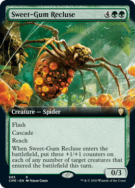 [685]【EN】【FOIL】■拡張アート■甘露のイトグモ/Sweet-Gum Recluse【CMR】[R][緑]
