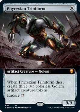 [697]【EN】【FOIL】■拡張アート■ファイレクシアの三重体/Phyrexian Triniform【CMR】[M][茶]