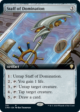 [701]【EN】【FOIL】■拡張アート■威圧の杖/Staff of Domination【CMR】[R][茶]