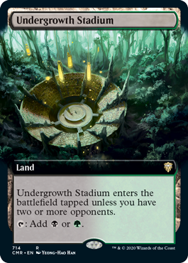 [714]【EN】【FOIL】■拡張アート■下生えの競技場/Undergrowth Stadium【CMR】[R][土地]