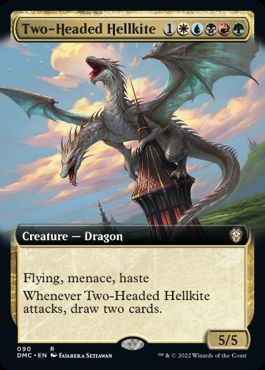 [090]【EN】■拡張アート■双頭のヘルカイト/Two-Headed Hellkite【DMC】[R][多色]