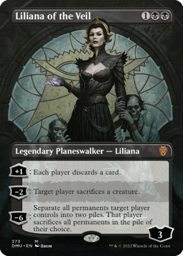 [373]【EN】【FOIL】■ボーダーレス■ヴェールのリリアナ/Liliana of the Veil【DMU】[M][黒]
