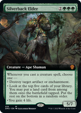 [418]【EN】【FOIL】■拡張アート■シルバーバックの古老/Silverback Elder【DMU】[M][緑]