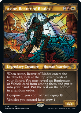 [334]【EN】【テクスチャーFOIL】■ショーケース■刃を持つ者、アスター/Astor, Bearer of Blades【DMU】[R][多色]