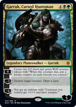 [191]【EN】呪われた狩人、ガラク/Garruk, Cursed Huntsman【ELD】[M][多色]