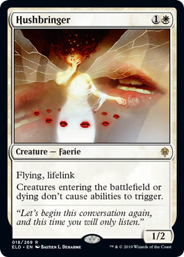 [018]【EN】【FOIL】静寂をもたらすもの/Hushbringer【ELD】[R][白]