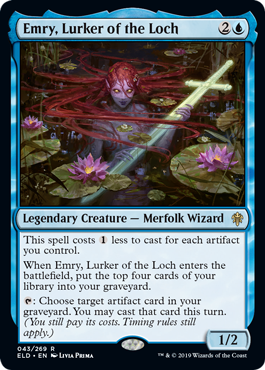 [043]【EN】【FOIL】湖に潜む者、エムリー/Emry, Lurker of the Loch【ELD】[R][青]