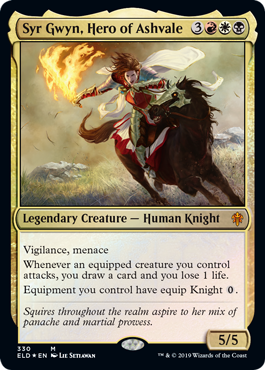 [330]【EN】【FOIL】アッシュベイルの英雄、グウィン卿/Syr Gwyn, Hero of Ashvale【ELD】[M][多色]